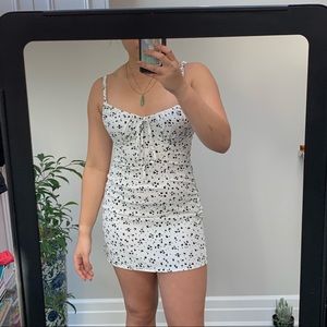 zaful white + black polka spotted dress
